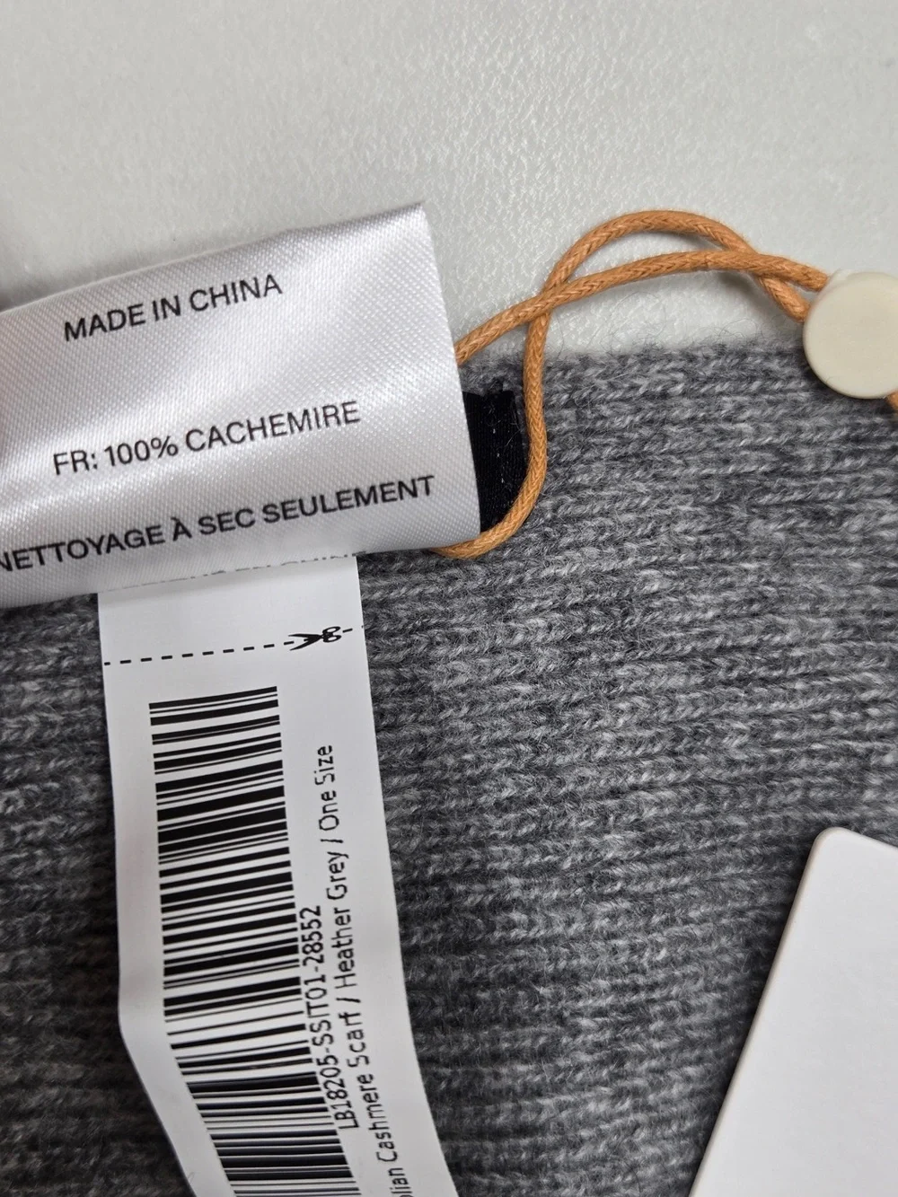 NWT QUINCE Mongolian Cashmere Scarf Heather Grey 8563